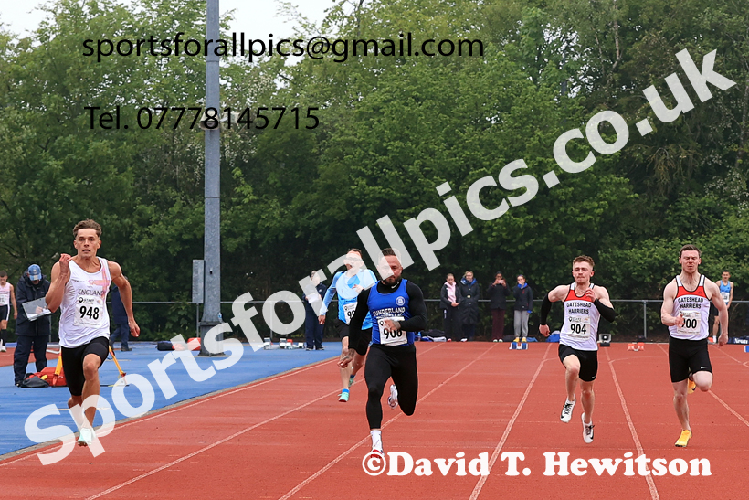 100 metres, 2026 North Eastern Track and Field Champs, Shildon, County Durham. Photo: David T. Hewitson/Sports for All Pics